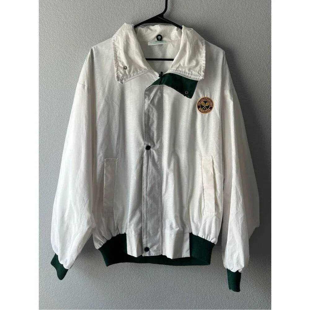 Vintage Wimbledon Tennis Jacket XL Made England Lawn Tennis Museum Preppy 90s